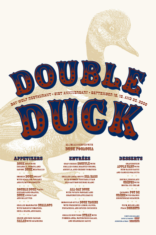 Bay Wolf Double Duck Menu